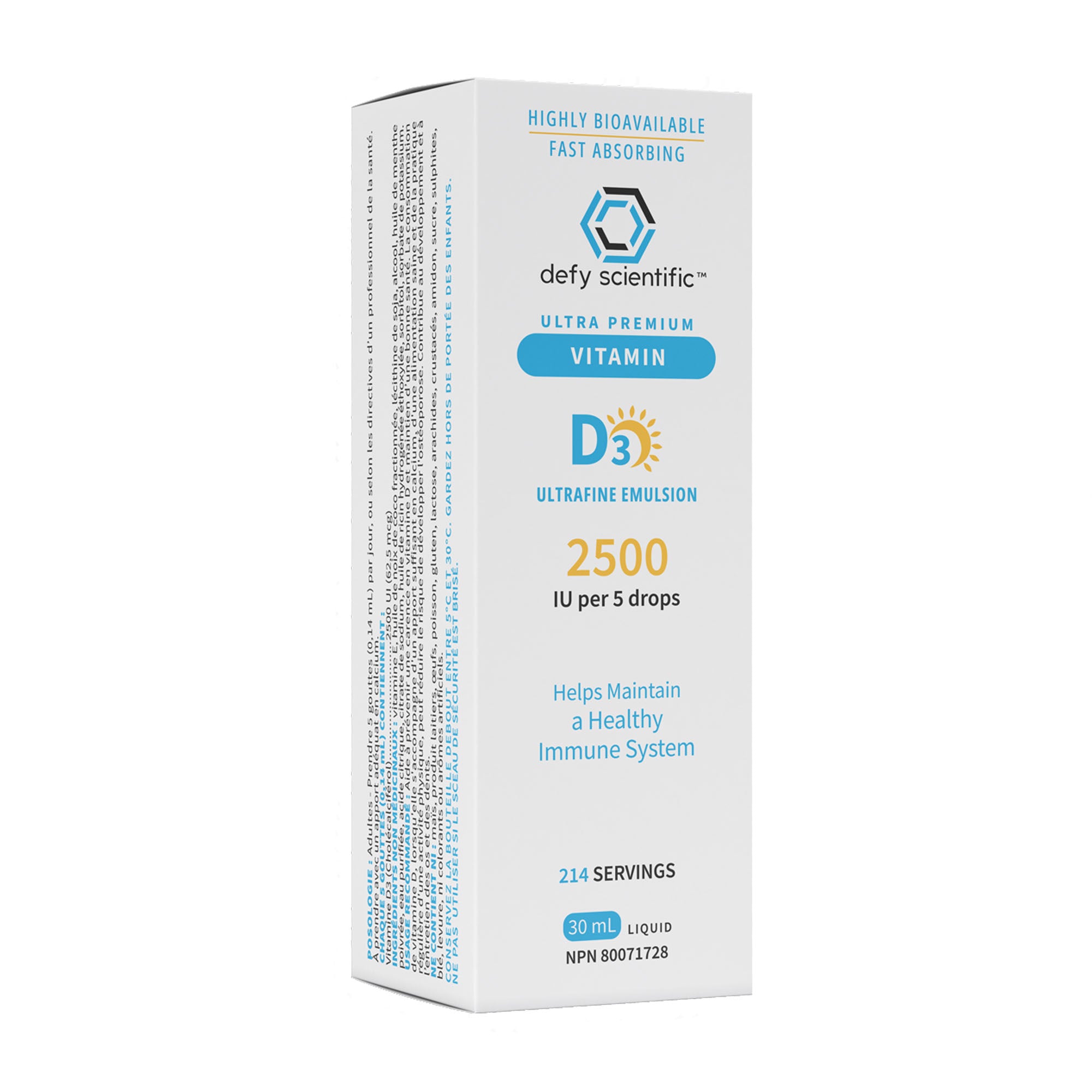 Defy Scientific Ultrafine Emulsion Vitamin D3 (30mL)